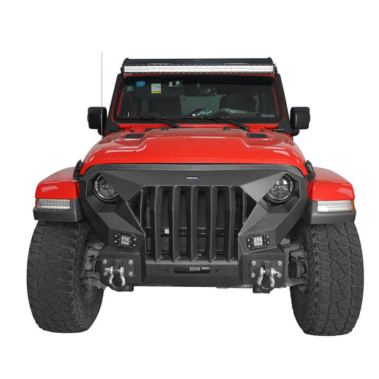 Hooke Road Full Width Front Bumper with Mad Max Grill & Side Steps(18-23 Jeep Wrangler JL 4 Door)