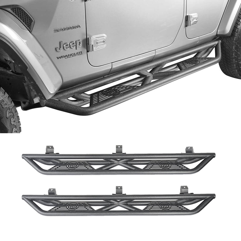 Load image into Gallery viewer, Hooke Road Full Width Front Bumper with Mad Max Grill &amp; Side Steps(18-24 Jeep Wrangler JL 4 Door)
