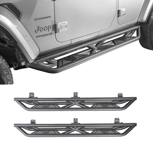 Hooke Road Full Width Front Bumper with Mad Max Grill & Side Steps(18-24 Jeep Wrangler JL 4 Door)