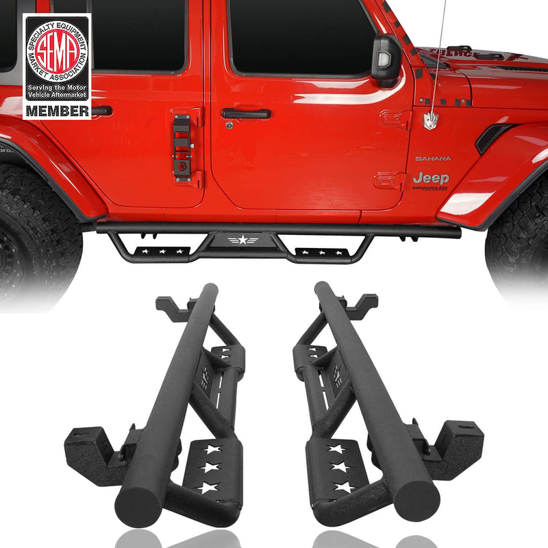 Load image into Gallery viewer, Hooke Road Mad Max Front Bumper with Grill &amp; Side Steps(18-24 Jeep Wrangler JL 4 Door)
