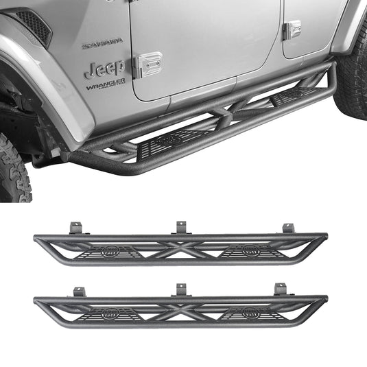 Hooke Road Mad Max Front Bumper Grill & Tube Side Steps(18-24 Jeep Wrangler JL 4 Door)