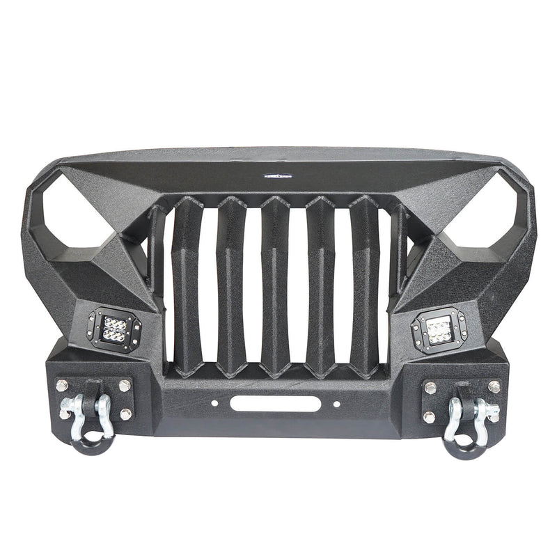 Load image into Gallery viewer, Hooke Road Mad Max Front Bumper w/Steel Grille Guard &amp; Windshield Frame Cover(07-18 Jeep Wrangler JK)
