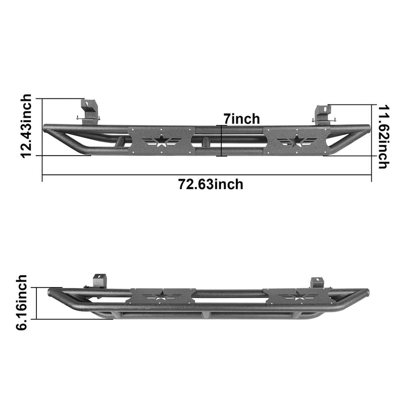 Load image into Gallery viewer, Hooke Road Mid Width Front Bumper &amp; Five Star Side Steps(18-23 Jeep Wrangler JL 4 Door)
