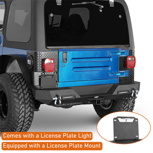 Load image into Gallery viewer, Hooke Road Different Trail Rear Bumper w/2 Inch Hitch Receiver for Jeep Wrangler TJ YJ 1987-2006 BXG120 u-Box offroad 10
