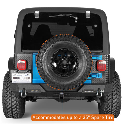 Load image into Gallery viewer, Hooke Road Different Trail Rear Bumper w/2 Inch Hitch Receiver for Jeep Wrangler TJ YJ 1987-2006 BXG120 u-Box offroad 12
