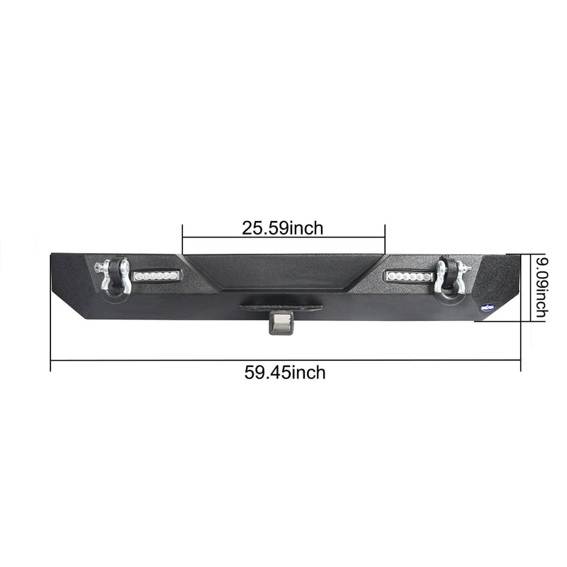 Load image into Gallery viewer, Hooke Road Different Trail Rear Bumper w/2 Inch Hitch Receiver for Jeep Wrangler TJ YJ 1987-2006 BXG120 u-Box offroad 13
