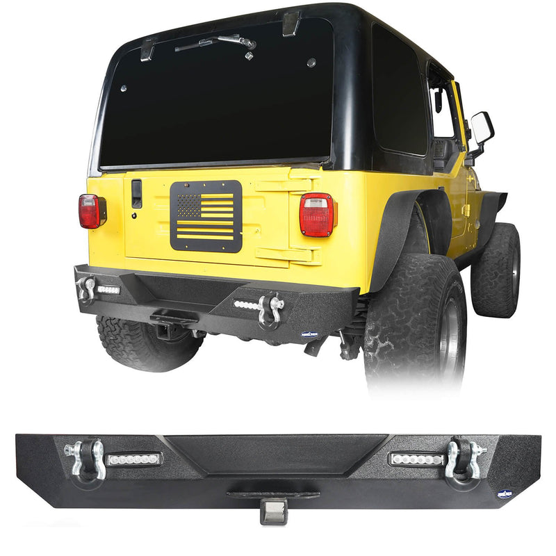 Load image into Gallery viewer, Hooke Road Different Trail Rear Bumper w/2 Inch Hitch Receiver for Jeep Wrangler TJ YJ 1987-2006 BXG120 u-Box offroad 2

