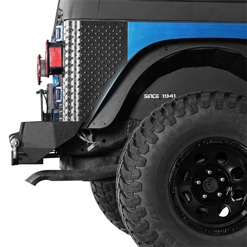 Load image into Gallery viewer, Hooke Road Different Trail Rear Bumper w/2 Inch Hitch Receiver for Jeep Wrangler TJ YJ 1987-2006 BXG120 u-Box offroad 4
