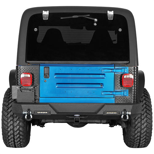 Load image into Gallery viewer, Hooke Road Different Trail Rear Bumper w/2 Inch Hitch Receiver for Jeep Wrangler TJ YJ 1987-2006 BXG120 u-Box offroad 5
