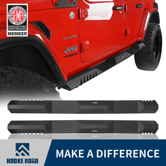Hooke Road Reaper Side Steps Rock Sliders Running Boards(18-23 Jeep Wrangler JL 4-Door)
