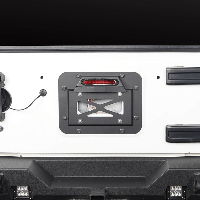 Load image into Gallery viewer, Hooke Road Rear License Plate Bracket with Light for Jeep Wrangler JK 2007-2018 MMR1805 Jeep Rear License Plate Bracket 3
