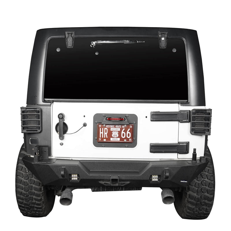 Load image into Gallery viewer, Hooke Road Rear License Plate Bracket with Light for Jeep Wrangler JK 2007-2018 MMR1805 Jeep Rear License Plate Bracket 4
