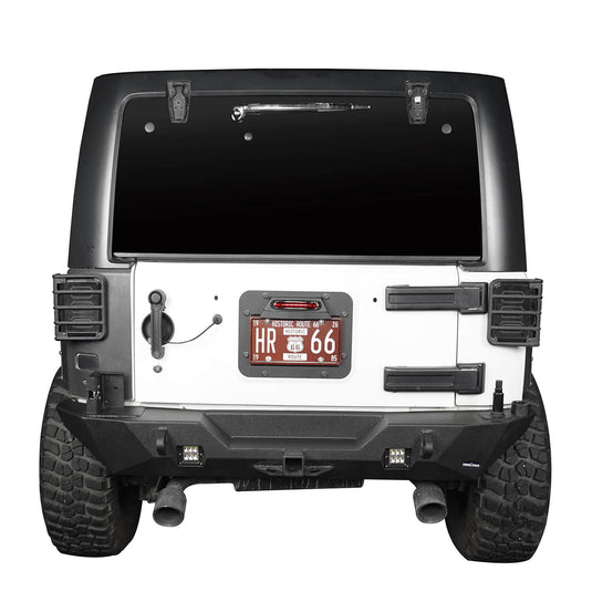 Hooke Road Rear License Plate Bracket with Light for Jeep Wrangler JK 2007-2018 MMR1805 Jeep Rear License Plate Bracket 4