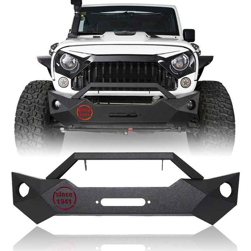 Load image into Gallery viewer, Hooke Road Rock Crawler Stubby Front Bumper &amp; Different Trail Rear Bumper w/Tire Carrier Combo(07-18 Jeep Wrangler JK JKU)
