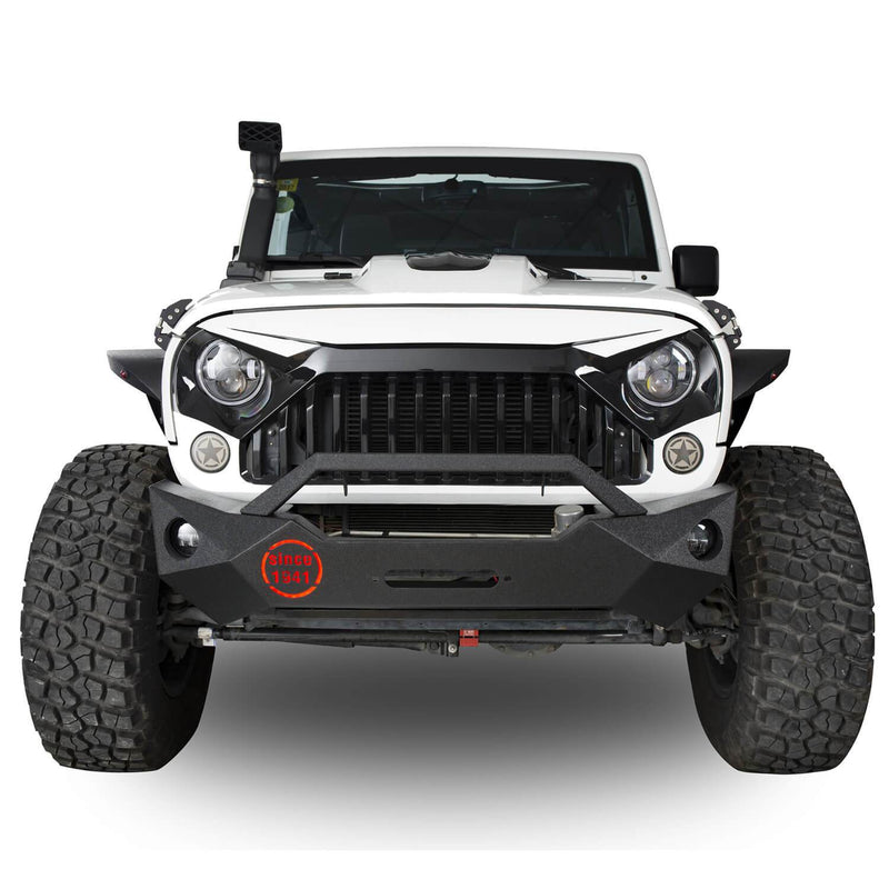 Load image into Gallery viewer, Hooke Road Rock Crawler Stubby Front Bumper &amp; Different Trail Rear Bumper w/Tire Carrier Combo(07-18 Jeep Wrangler JK JKU)
