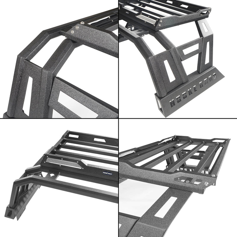 Load image into Gallery viewer, HookeRoad Toyota Tacoma Bed Rack Roll Bar for 2005-2023 Toyota Tacomab4004-9
