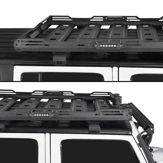 Hooke Road Jeep JK Hard Top Front Roof Rack Jeep Wrangler JK Discovery Roof Rack Luggage Rack for 2007-2018 Jeep Wrangler JK BXG2065 3