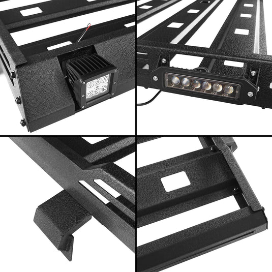 Hooke Road Jeep JK Hard Top Front Roof Rack Jeep Wrangler JK Discovery Roof Rack Luggage Rack for 2007-2018 Jeep Wrangler JK BXG2065 8