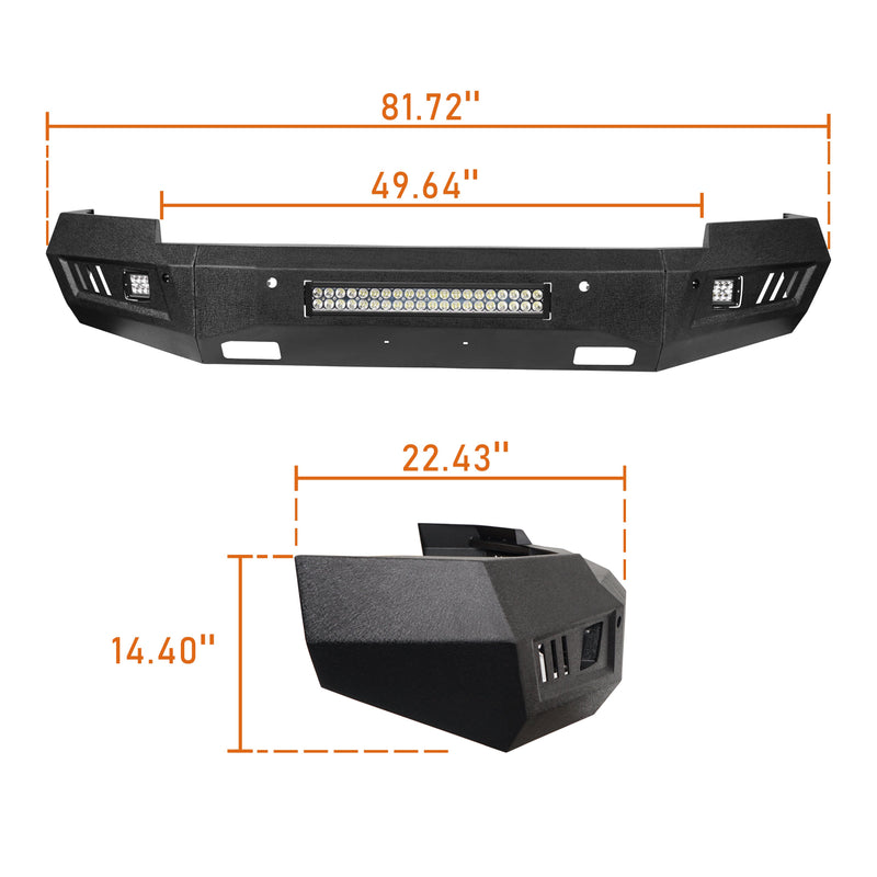 Load image into Gallery viewer, Silverado Front Bumper &amp; Rear Bumper Combo w/LED Lights For Chevy Silverado 1500 - Hooke Road
