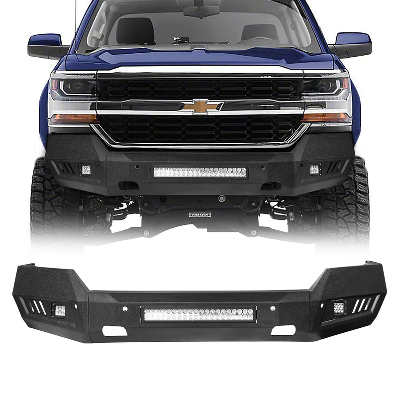 Load image into Gallery viewer, Silverado Front Bumper &amp; Rear Bumper Combo w/LED Lights For Chevy Silverado 1500 - Hooke Road
