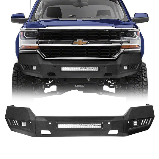 Silverado Front Bumper & Rear Bumper Combo w/LED Lights For Chevy Silverado 1500 - Hooke Road