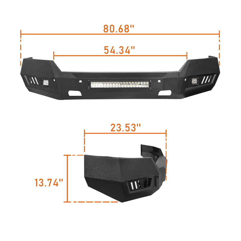 Load image into Gallery viewer, Silverado Front Bumper &amp; Rear Bumper Combo w/LED Lights For Chevy Silverado 1500 - Hooke Road
