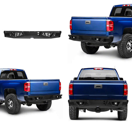 Silverado Front Bumper & Rear Bumper Combo w/LED Lights For Chevy Silverado 1500 - Hooke Road