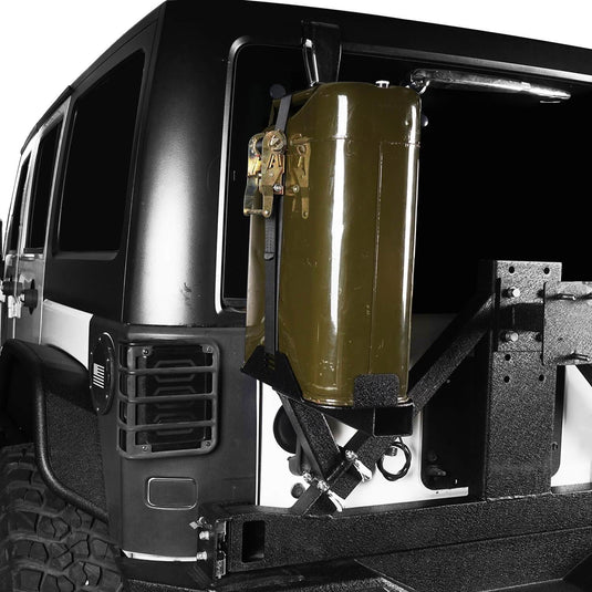 Hooke Road Opar 5.3 Gallon Jerry Can Mount Spare Tire Jerry Can Holder for 2007-2018 Jeep Wrangler JK u-Box 5