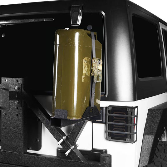 Hooke Road Opar 5.3 Gallon Jerry Can Mount Spare Tire Jerry Can Holder for 2007-2018 Jeep Wrangler JK u-Box 6