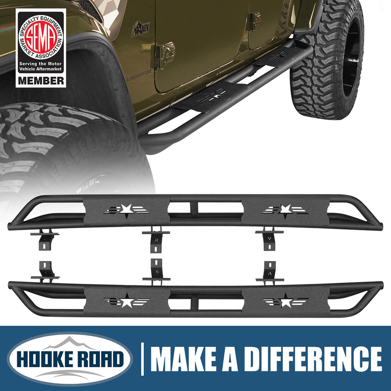 Load image into Gallery viewer, Star Upgraded Side Step Tubular Running Boards(20-22 Jeep Gladiator JT) - Hooke Road BXG.7002A-S&amp;BXG.7002B-S 1

