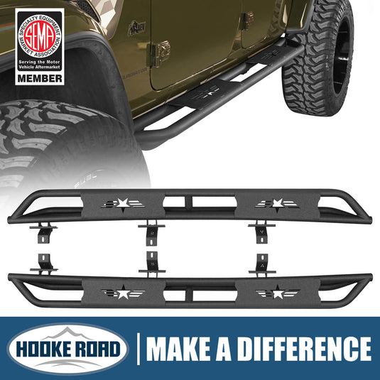 Star Upgraded Side Step Tubular Running Boards(20-22 Jeep Gladiator JT) - Hooke Road BXG.7002A-S&BXG.7002B-S 1