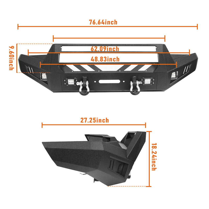 Load image into Gallery viewer, HookeRoad Tacoma Front &amp; Rear Bumpers Combo for 2016-2023 Toyota Tacoma 3rd Gen b42014200-171
