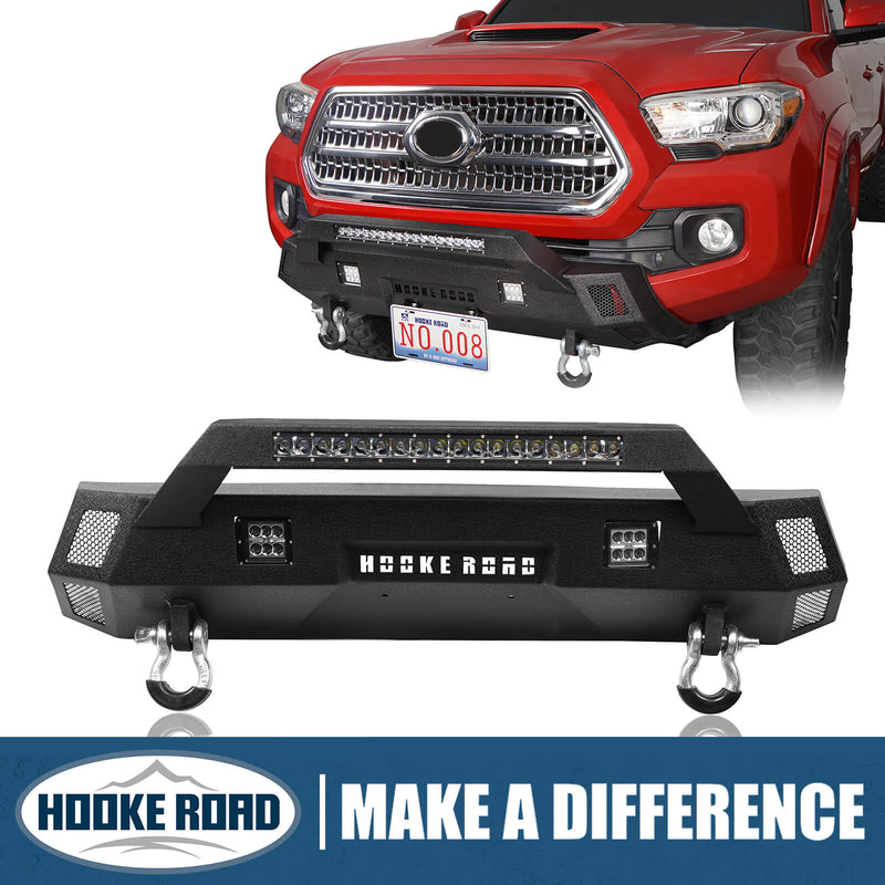 Load image into Gallery viewer, HookeRoad Tacoma Front Bumper Stubby Bumper for 2016-2023 Toyota Tacoma 3rd Gen b4202-1
