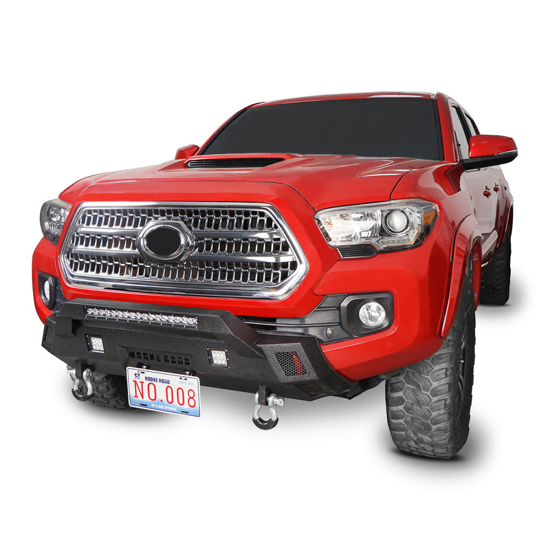 Load image into Gallery viewer, HookeRoad Tacoma Front Bumper Stubby Bumper for 2016-2023 Toyota Tacoma 3rd Gen b4202-3
