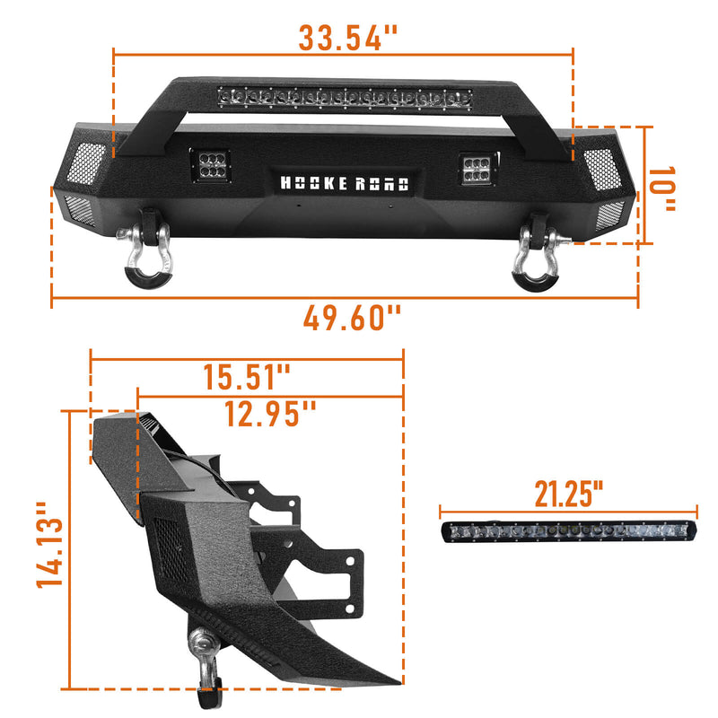 Load image into Gallery viewer, HookeRoad Tacoma Front Bumper Stubby Bumper for 2016-2023 Toyota Tacoma 3rd Gen b4202-9
