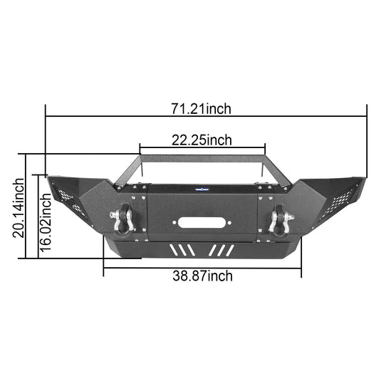 HookeRoad Tacoma Full Width Front Bumper for 2005-2011 Toyota Tacoma b40014008-11