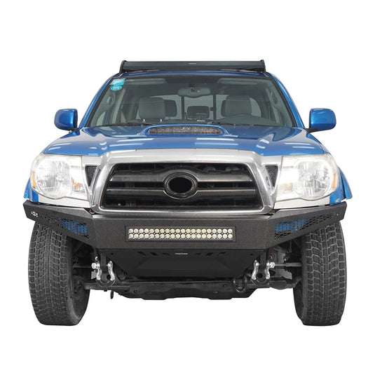 HookeRoad Toyota Tacoma Full Width Front Bumper w/ Skid Plate for 2005-2011 Toyota Tacoma b4008-4