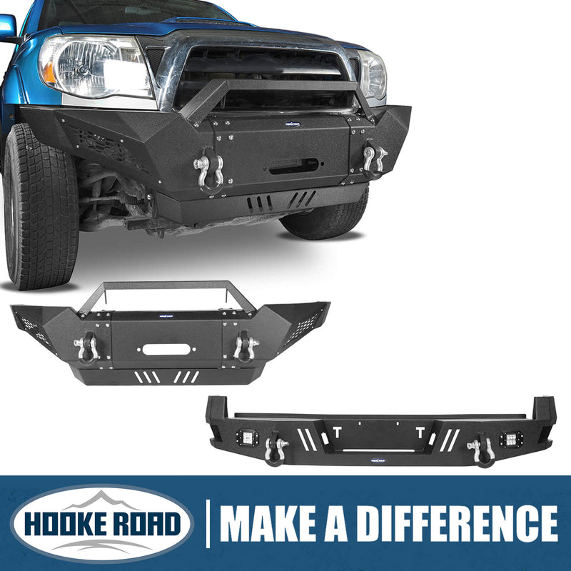 Load image into Gallery viewer, Tacoma Offroad Front Bumper &amp; Rear Bumper Combo for Toyota Tacoma 2005-2011 - HookeRoadb40014022-1
