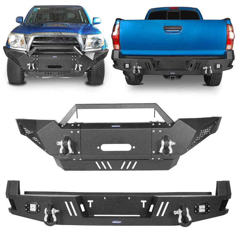 Load image into Gallery viewer, Tacoma Offroad Front Bumper &amp; Rear Bumper Combo for Toyota Tacoma 2005-2011 - HookeRoadb40014022-3

