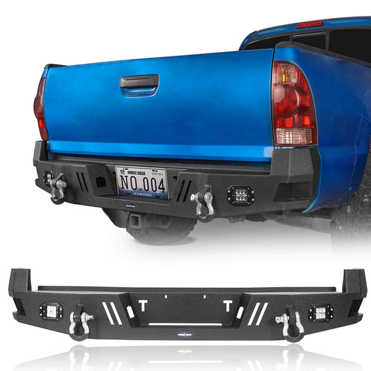 HookeRoad Toyota Tacoma Rear Bumper for 2005-2015 Toyota Tacoma 2nd Genb4022-2