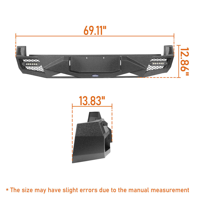 Load image into Gallery viewer, Hooke Road Toyota Tacoma Rear Bumper Tacoma Rear Bumper with LED Floodlights for 2005-2015 Toyota Tacoma 2nd Gen BXG4023 10
