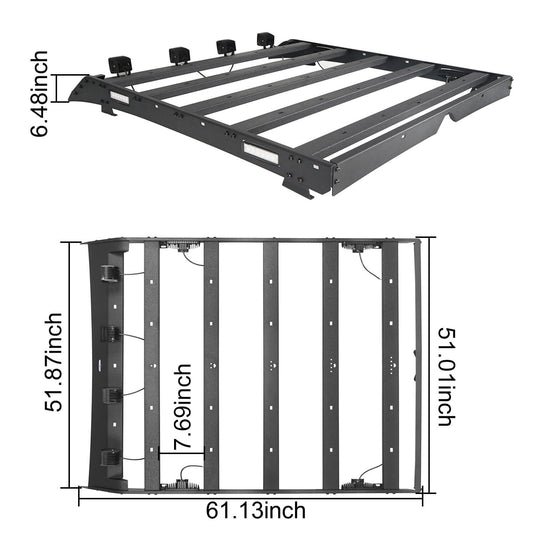 HookeRoad Tundra Front Bumper / Rear Bumper / Roof Rack for 2007-2013 Toyota Tundra Crewmax b5202+b5205+b5206 20