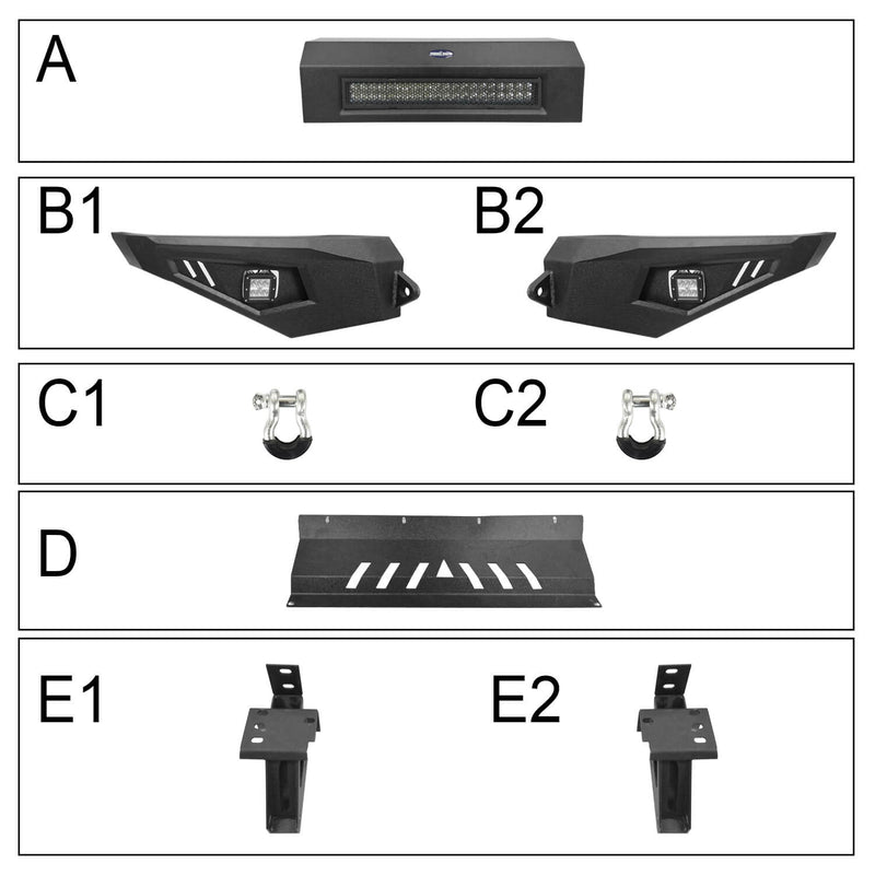 Load image into Gallery viewer, HookeRoad Full Width Front Bumper w/LED Lights for 2014-2021 Toyota Tundra b5000+b5001 16

