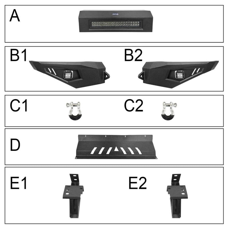 Load image into Gallery viewer, HookeRoad Full Width Front Bumper / Back Bumper / Roof Rack for 2014-2021 Toyota Tundra Crewmax b5001+b5003+b5004 9
