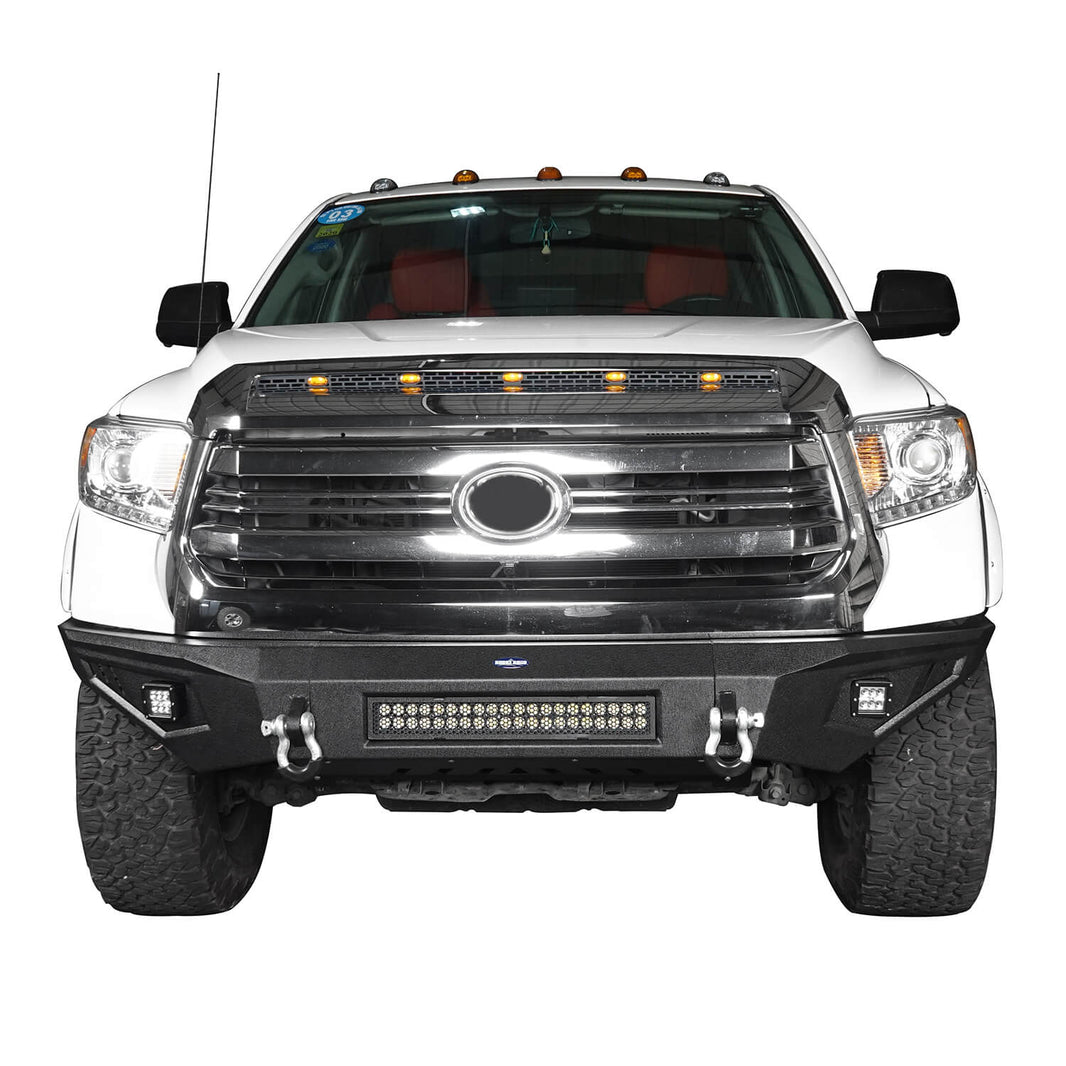 HookeRoad Full Width Front Bumper w/LED Lights for 2014-2021 Toyota ...