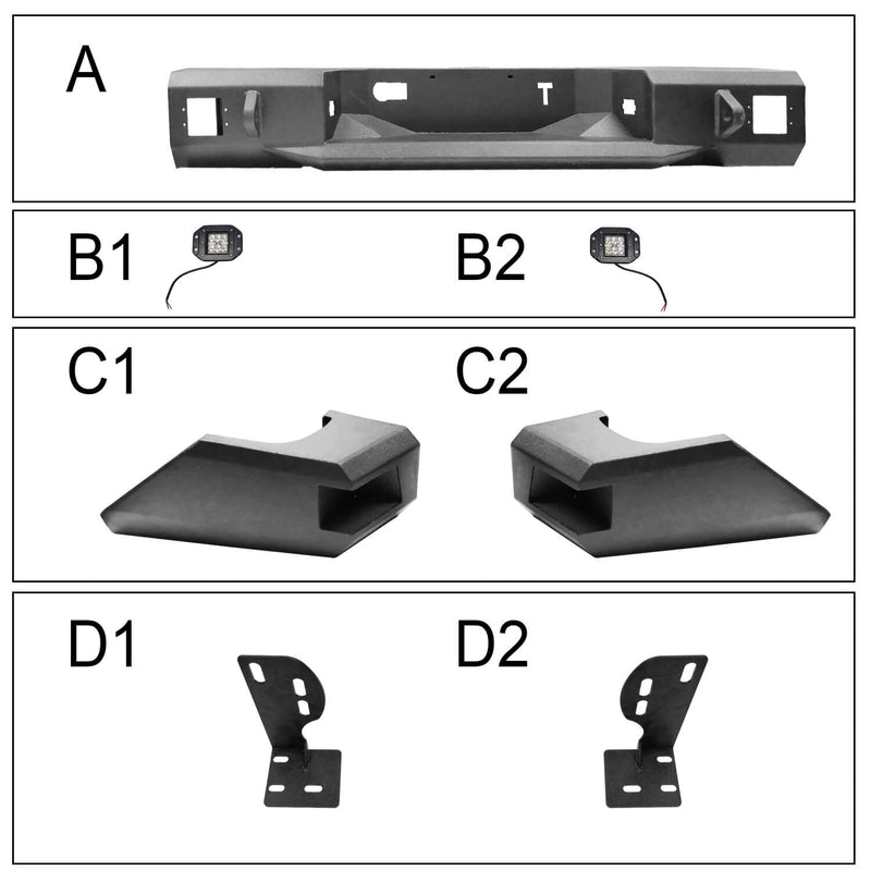 Load image into Gallery viewer, HookeRoad Full Width Front Bumper / Back Bumper / Roof Rack for 2014-2021 Toyota Tundra Crewmax b5001+b5003+b5004 14
