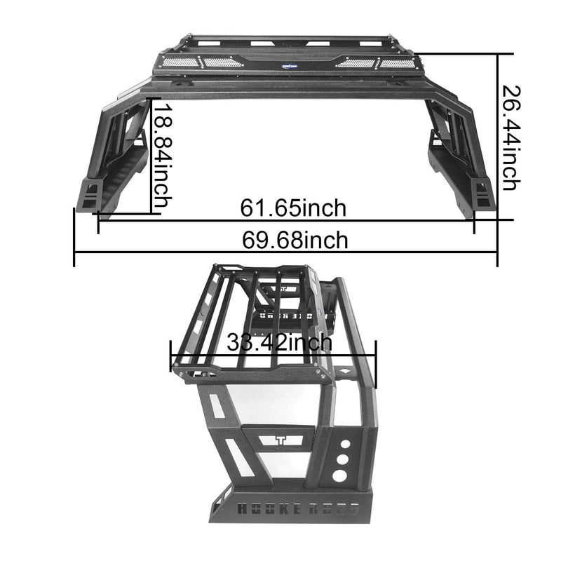 Load image into Gallery viewer, HookeRoad Toyota Tundra Roll Bar Bed Rack for 2014-2021 Toyota Tundra b5006 7
