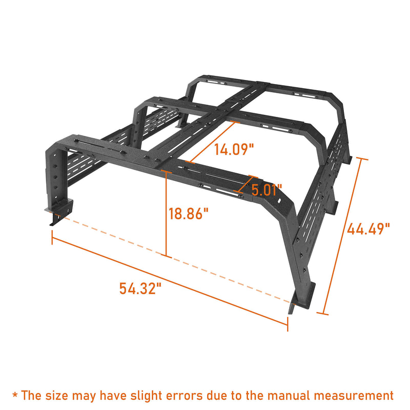 Load image into Gallery viewer, 18.8&quot; High Overland Bed Rack (Ford Ranger &amp; GMC Canyon &amp; Chevrolet Colorado &amp; Jeep Gladiator JT)- Hooke Road
