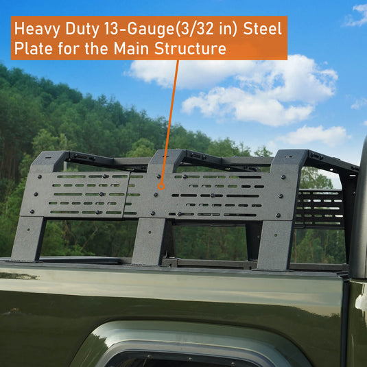 18.8" High Overland Bed Rack (Ford Ranger & GMC Canyon & Chevrolet Colorado & Jeep Gladiator JT)- Hooke Road