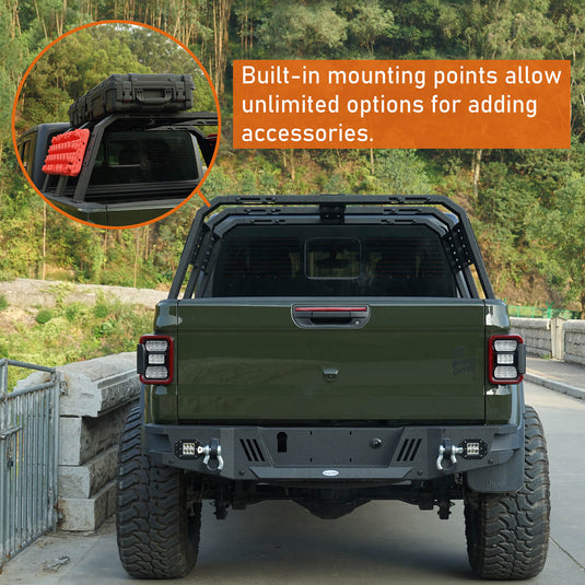 18.8" High Overland Bed Rack (Ford Ranger & GMC Canyon & Chevrolet Colorado & Jeep Gladiator JT)- Hooke Road